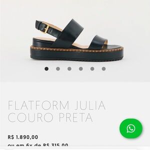 Flatform Julia Leather Black Women’s Sandal